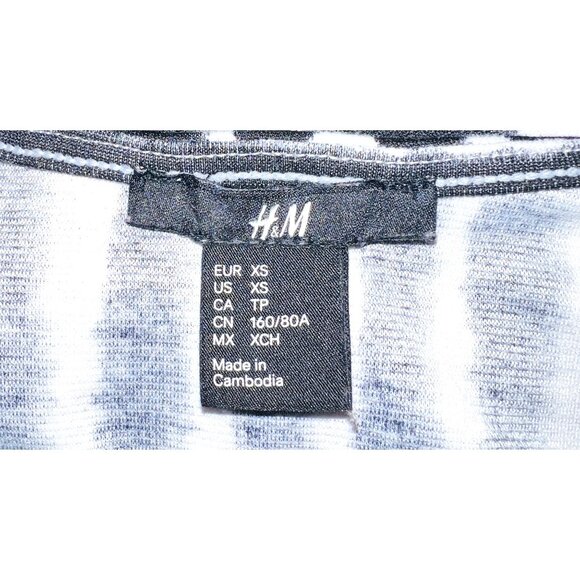 H&M Black & White Striped Sleeveless Fit & Flare Dress XS - Picture 3 of 4